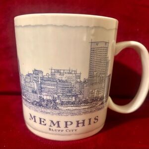 Starbucks Memphis Bluff City Mug - Architecture Series White and Blue